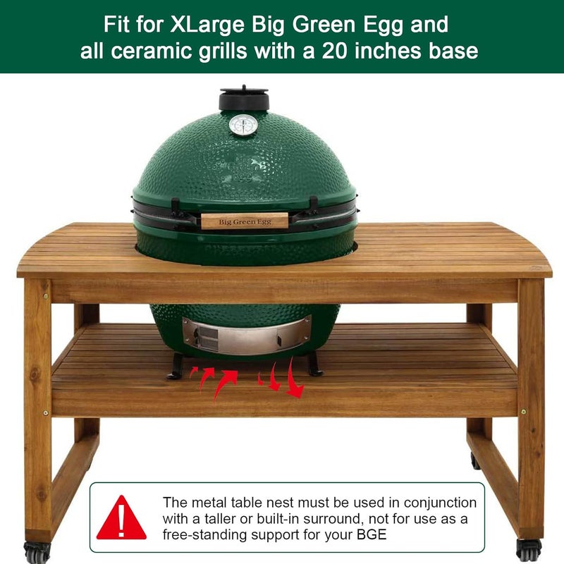 Quantfire Grill Stand Table Nest for XLarge Big Green Egg, Big Green Egg Accessories Kamado Grill Table Nest Stand - Image 5